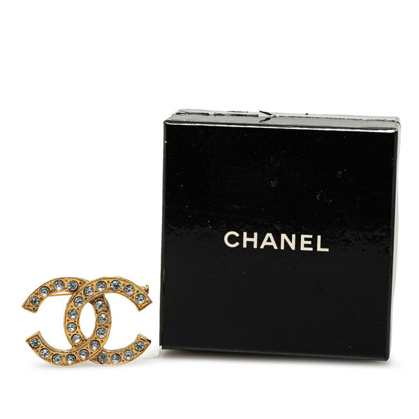 シャネル ヴィンテージ ココマーク ラインストーン ブローチ ゴールド メッキ レディース CHANEL 【中古】