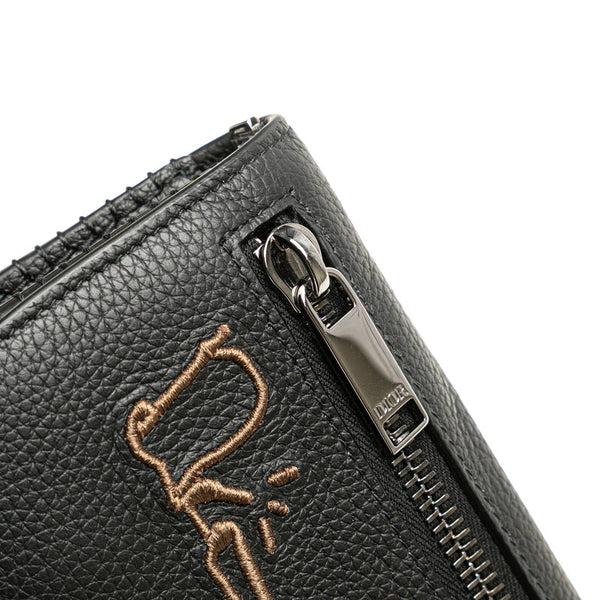 ディオール ×CACTUS JACK カクタスジャック サドル ボディバッグ アームポーチ ブラック レザー レディース Dior 【中古】