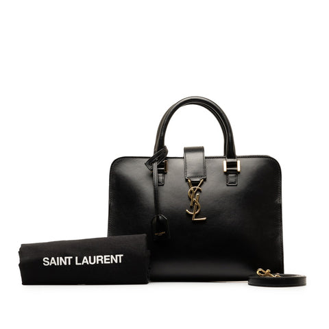 サンローラン モノグラム ベイビーカバス  ハンドバッグ ショルダーバッグ 2WAY 472469 ブラック レザー レディース SAINT LAURENT 【中古】