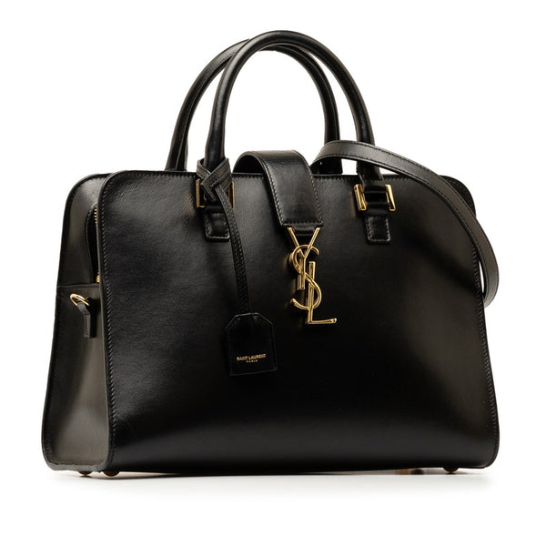 サンローラン モノグラム ベイビーカバス  ハンドバッグ ショルダーバッグ 2WAY 472469 ブラック レザー レディース SAINT LAURENT 【中古】