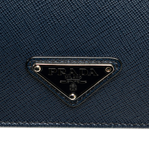 プラダ サフィアーノ ビジネスバッグ ショルダーバッグ 2WAY ネイビー レザー メンズ PRADA 【中古】