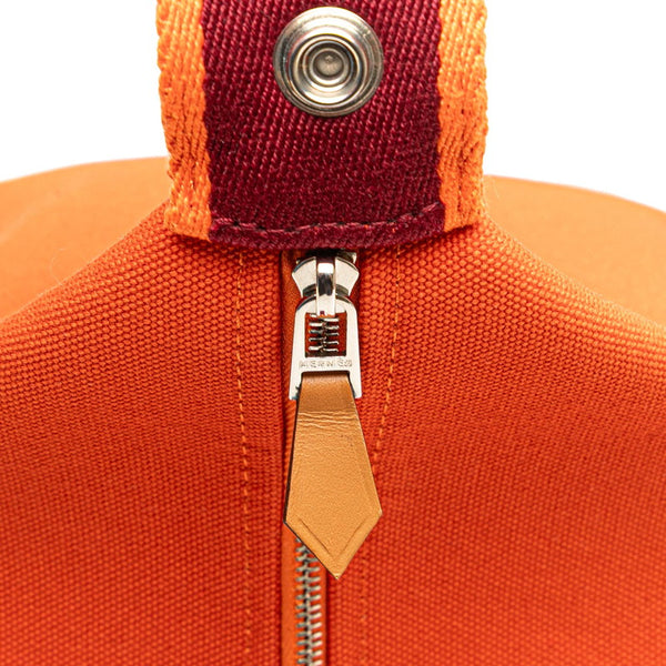 エルメス ブリッド ア ブラック GM ハンドバッグ オレンジ キャンバス レディース HERMES 【中古】
