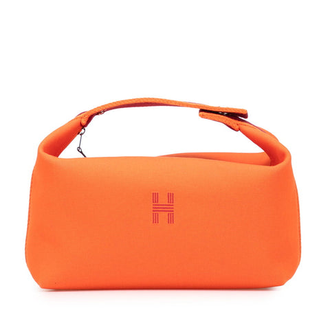 エルメス ブリッド ア ブラック GM ハンドバッグ オレンジ キャンバス レディース HERMES 【中古】