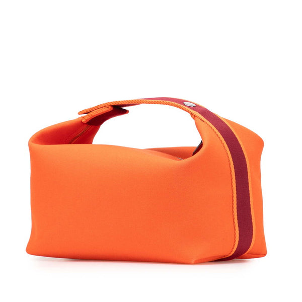 エルメス ブリッド ア ブラック GM ハンドバッグ オレンジ キャンバス レディース HERMES 【中古】