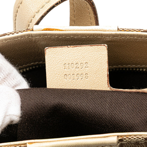 グッチ GGキャンバス ワンショルダーバッグ トートバッグ 110232 ベージュ キャンバス レザー レディース GUCCI 【中古】