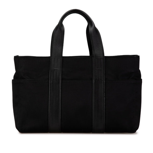 エルメス アカプルコMM ハンドバッグ ブラック トワルシェブロン レザー レディース HERMES 【中古】
