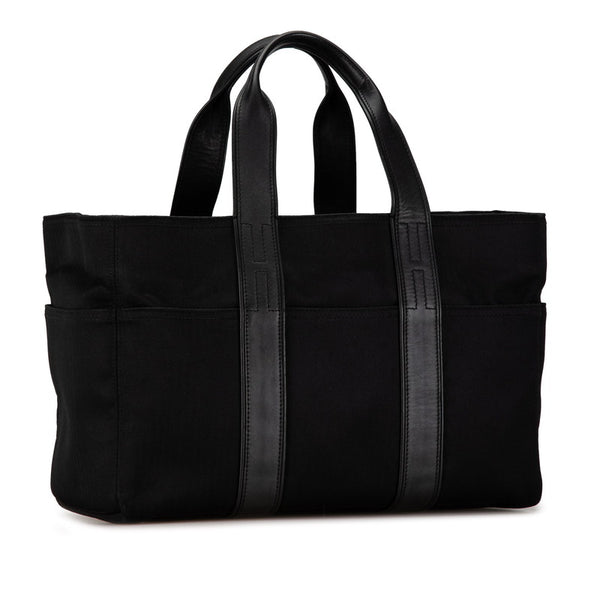 エルメス アカプルコMM ハンドバッグ ブラック トワルシェブロン レザー レディース HERMES 【中古】