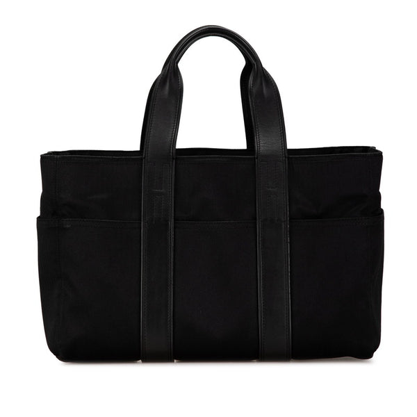 エルメス アカプルコMM ハンドバッグ ブラック トワルシェブロン レザー レディース HERMES 【中古】