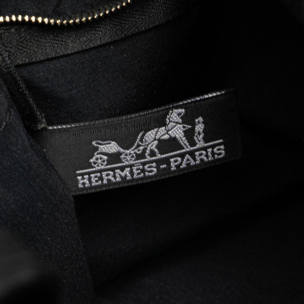エルメス アカプルコMM ハンドバッグ ブラック トワルシェブロン レザー レディース HERMES 【中古】