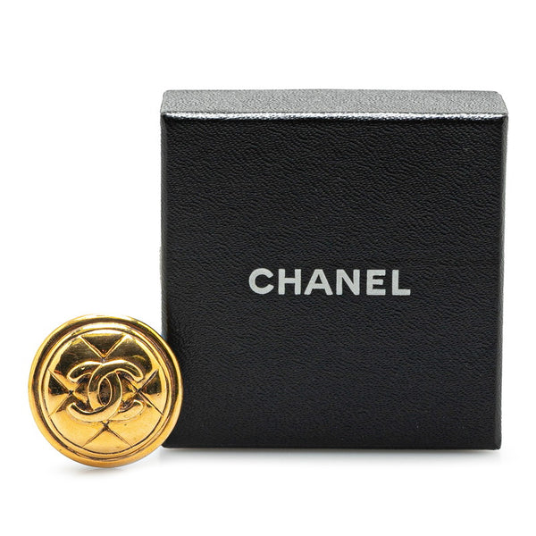シャネル ヴィンテージ マトラッセ ココマーク ブローチ ゴールド メッキ レディース CHANEL 【中古】