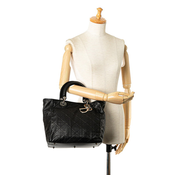 ディオール カナージュ レディディオール ハンドバッグ ブラック ラムスキン レディース Dior 【中古】