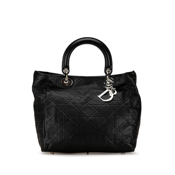 ディオール カナージュ レディディオール ハンドバッグ ブラック ラムスキン レディース Dior 【中古】