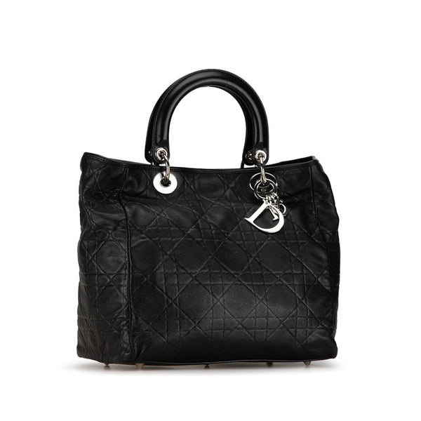 ディオール カナージュ レディディオール ハンドバッグ ブラック ラムスキン レディース Dior 【中古】