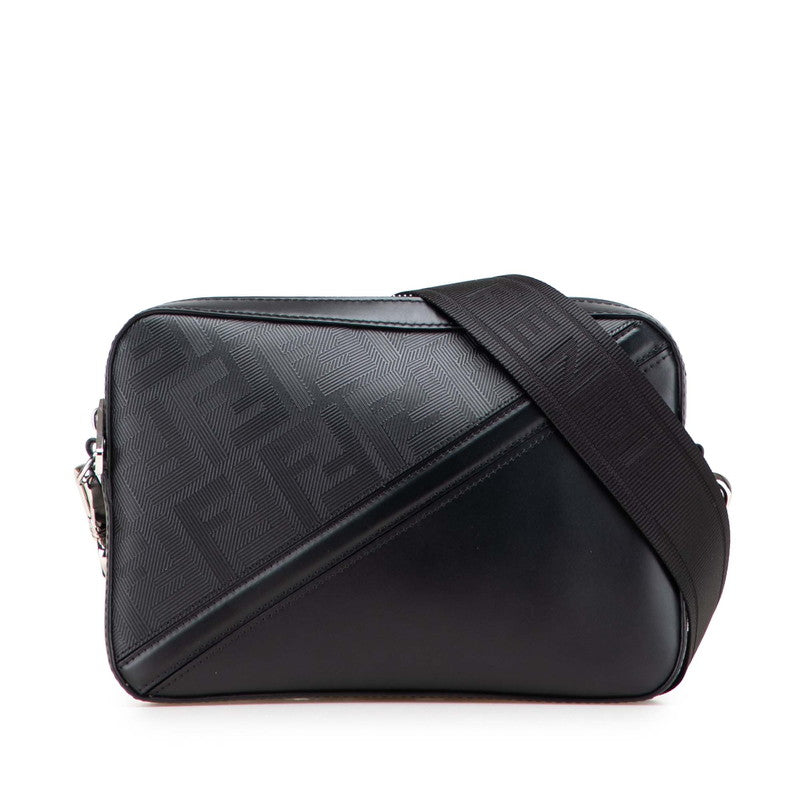 フェンディ ダイアゴナル カメラバッグ ショルダーバッグ 7M0286 ブラック レザー レディース FENDI 【中古】
