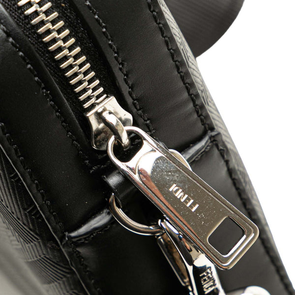 フェンディ ダイアゴナル カメラバッグ ショルダーバッグ 7M0286 ブラック レザー レディース FENDI 【中古】