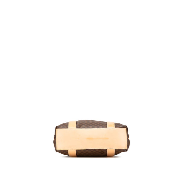 セリーヌ マカダム トートバッグ ハンドバッグ ブラウン PVC レザー レディース CELINE 【中古】
