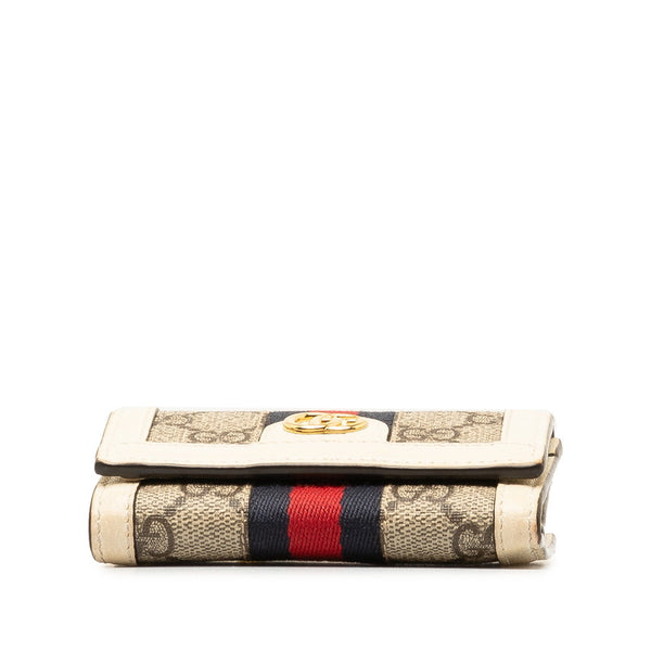 グッチ GGスプリーム GGマーモント オフディア シェリーライン 三つ折り財布 644334 ベージュ ホワイト PVC レザー レディース GUCCI 【中古】