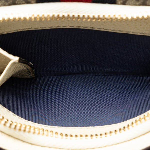 グッチ GGスプリーム GGマーモント オフディア シェリーライン 三つ折り財布 644334 ベージュ ホワイト PVC レザー レディース GUCCI 【中古】