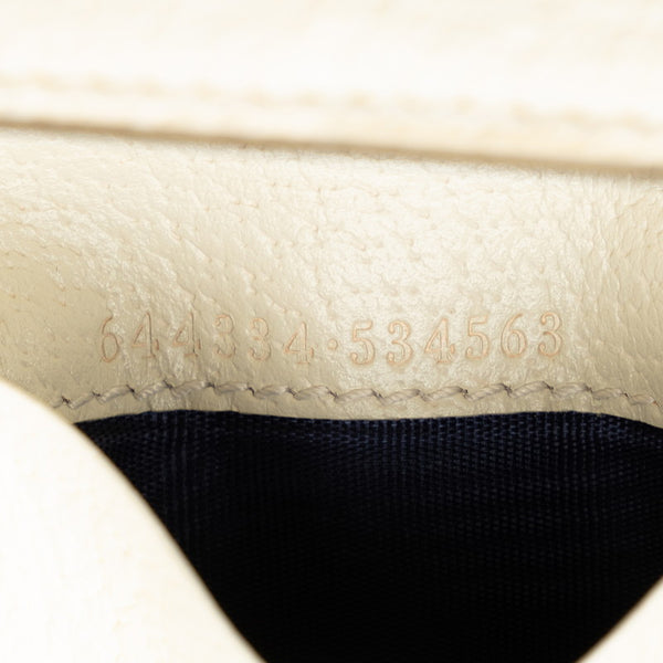 グッチ GGスプリーム GGマーモント オフディア シェリーライン 三つ折り財布 644334 ベージュ ホワイト PVC レザー レディース GUCCI 【中古】