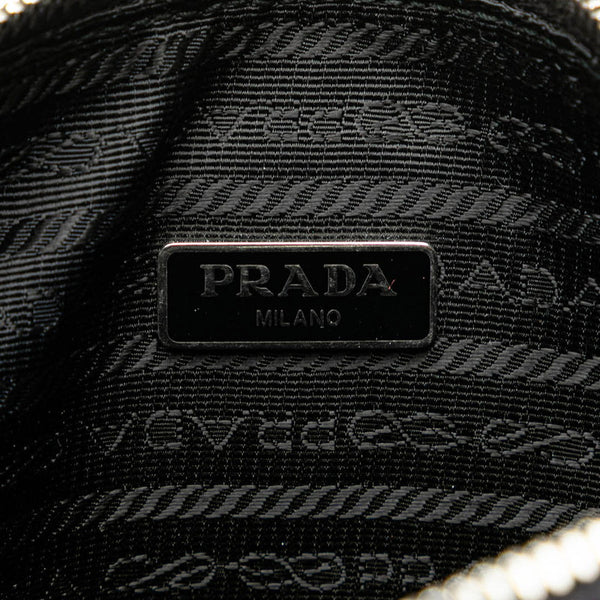 プラダ トライアングル クロシェ 斜め掛け ショルダーバッグ ブラック ラフィア レディース PRADA 【中古】