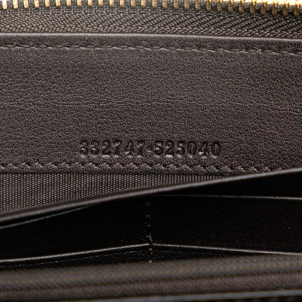 グッチ グッチシマ L字ファスナー 長財布 332747 ブラウン レザー レディース GUCCI 【中古】