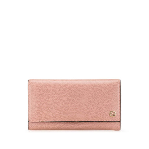 グッチ インターロッキングG 長財布 449279 ピンク レザー レディース GUCCI 【中古】