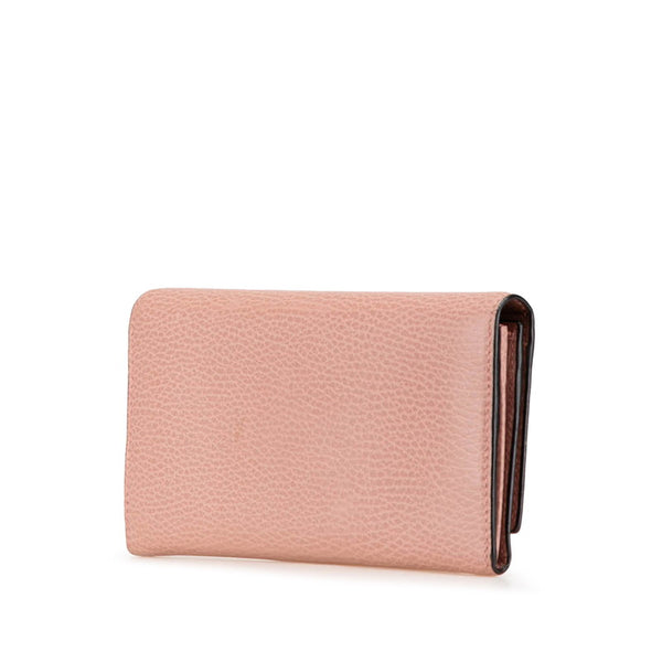 グッチ インターロッキングG 長財布 449279 ピンク レザー レディース GUCCI 【中古】