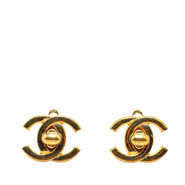 シャネル ヴィンテージ ターンロック ココマーク イヤリング ゴールド メッキ レディース CHANEL 【中古】