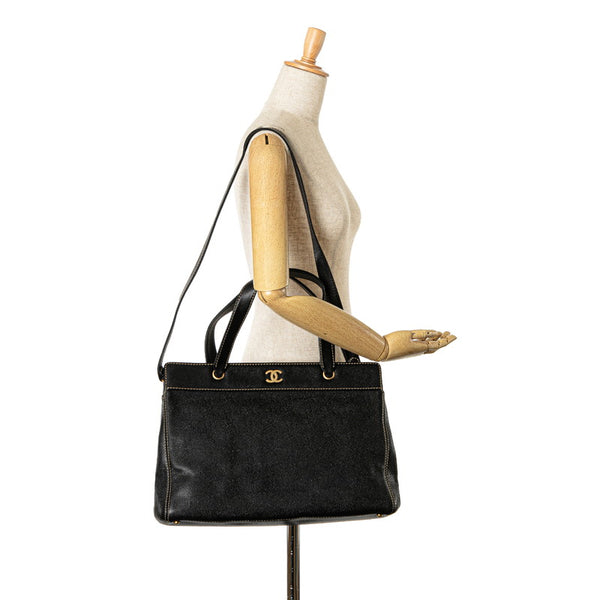 シャネル ココマーク ハンドバッグ ショルダーバッグ 2WAY ブラック キャビアスキン レディース CHANEL 【中古】