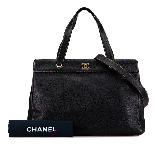 シャネル ココマーク ハンドバッグ ショルダーバッグ 2WAY ブラック キャビアスキン レディース CHANEL 【中古】