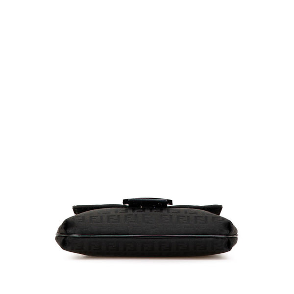 フェンディ ズッキーノ 斜め掛け ショルダーバッグ 8BT075 ブラック キャンバス レザー レディース FENDI 【中古】