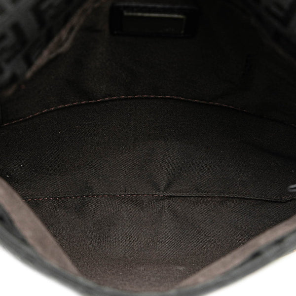 フェンディ ズッキーノ 斜め掛け ショルダーバッグ 8BT075 ブラック キャンバス レザー レディース FENDI 【中古】