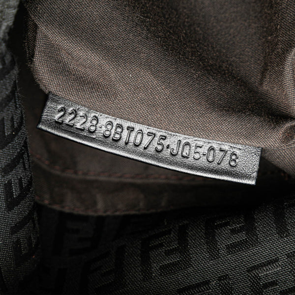 フェンディ ズッキーノ 斜め掛け ショルダーバッグ 8BT075 ブラック キャンバス レザー レディース FENDI 【中古】