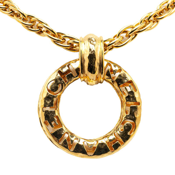 シャネル ヴィンテージ サークル ロゴ ネックレス ゴールド メッキ レディース CHANEL 【中古】