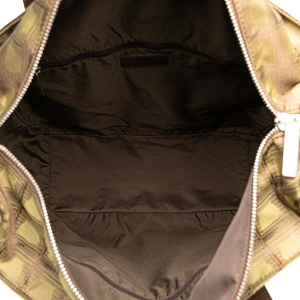 シャネル ニュートラベルライン トートGM トートバッグ カーキ ナイロン レザー レディース CHANEL 【中古】