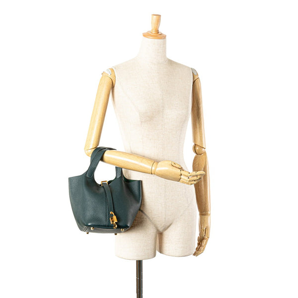 エルメス ピコタンロックPM ハンドバッグ グリーン トリヨンクレマンス レディース HERMES 【中古】