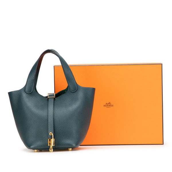エルメス ピコタンロックPM ハンドバッグ グリーン トリヨンクレマンス レディース HERMES 【中古】