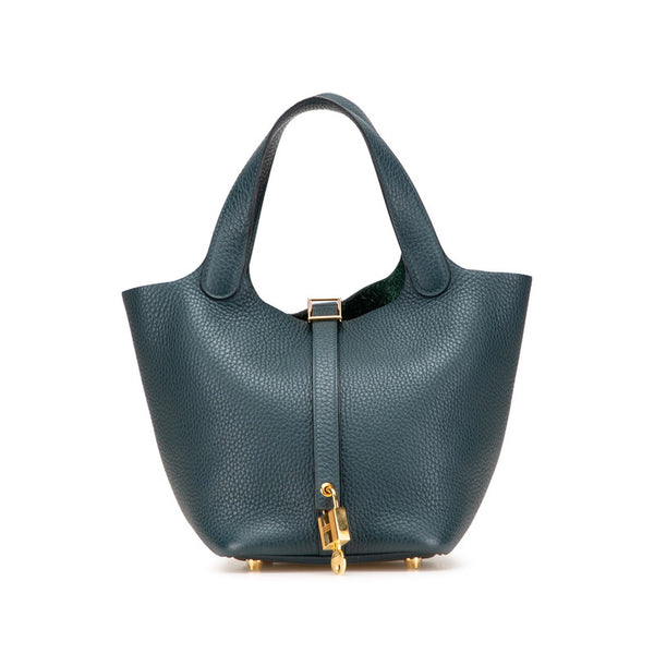 エルメス ピコタンロックPM ハンドバッグ グリーン トリヨンクレマンス レディース HERMES 【中古】