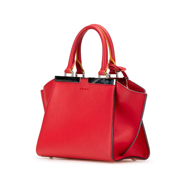 フェンディ プチ トロワジュール ハンドバッグ 8BH333 レッド レザー レディース FENDI 【中古】