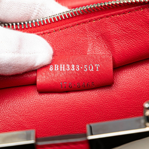フェンディ プチ トロワジュール ハンドバッグ 8BH333 レッド レザー レディース FENDI 【中古】