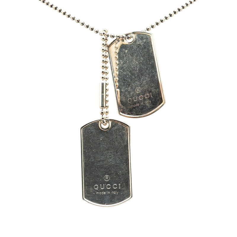 グッチ ドッグタグ ボールチェーン ペンダントネックレス SV925 シルバー レディース GUCCI 【中古】