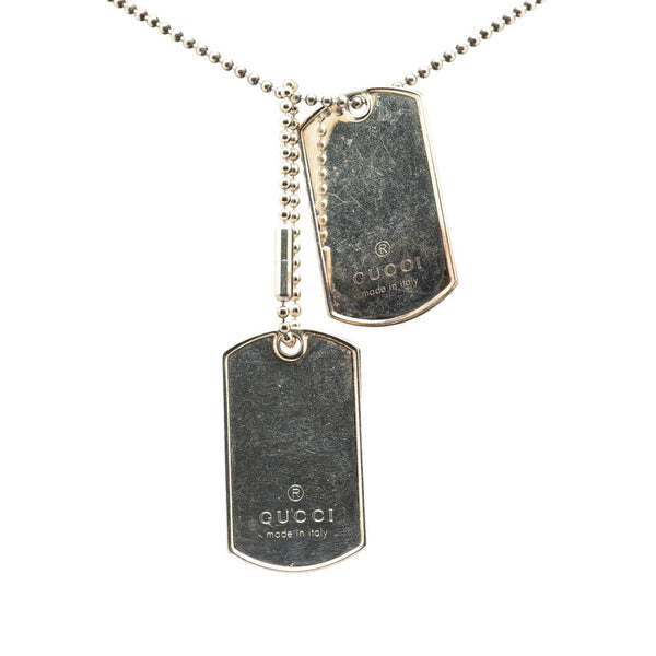 グッチ ドッグタグ ボールチェーン ペンダントネックレス SV925 シルバー レディース GUCCI 【中古】