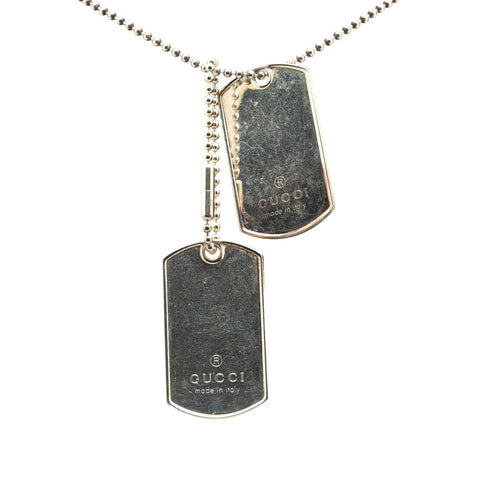 グッチ ドッグタグ ボールチェーン ペンダントネックレス SV925 シルバー レディース GUCCI 【中古】