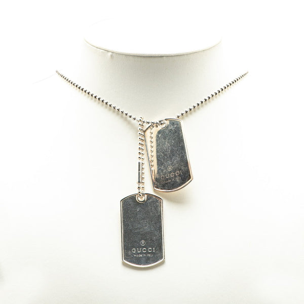 グッチ ドッグタグ ボールチェーン ペンダントネックレス SV925 シルバー レディース GUCCI 【中古】