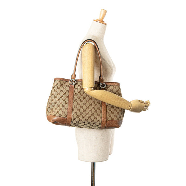 グッチ GGキャンバス ミスGG トートバッグ 353122 ベージュ レザー キャンバス レディース GUCCI 【中古】