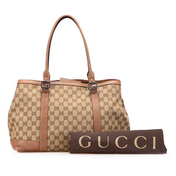 グッチ GGキャンバス ミスGG トートバッグ 353122 ベージュ レザー キャンバス レディース GUCCI 【中古】