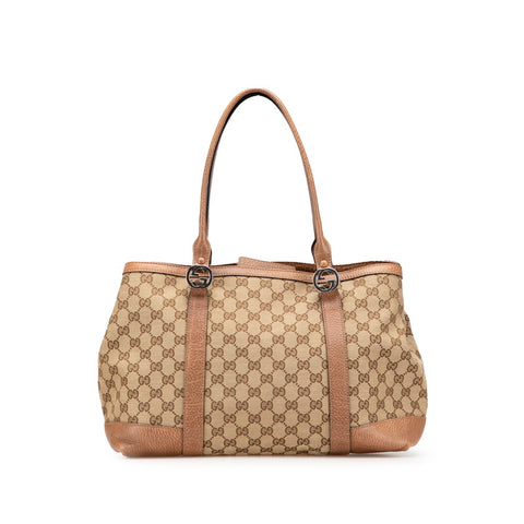 グッチ GGキャンバス ミスGG トートバッグ 353122 ベージュ レザー キャンバス レディース GUCCI 【中古】