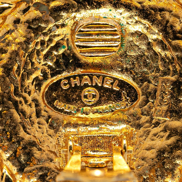 シャネル グリポア カラーストーン イヤリング ゴールド グリーン メッキ レディース CHANEL 【中古】