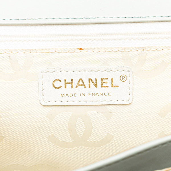 シャネル マトラッセ ワイルドステッチ ココマーク ハンドバッグ ブルー ラムスキン レディース CHANEL 【中古】