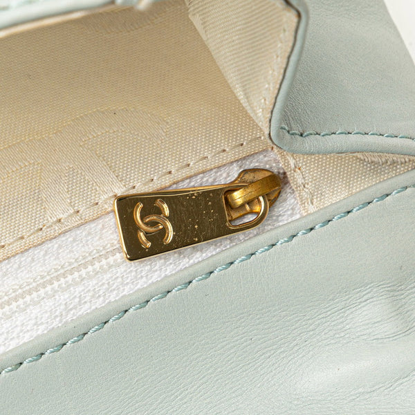 シャネル マトラッセ ワイルドステッチ ココマーク ハンドバッグ ブルー ラムスキン レディース CHANEL 【中古】